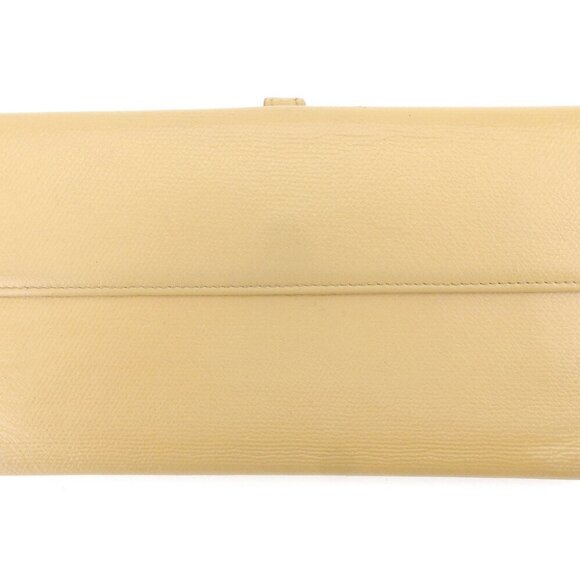 Chanel Purse Coco Button Beige Leather Authentic Used L2619 - Picture 1 of 8